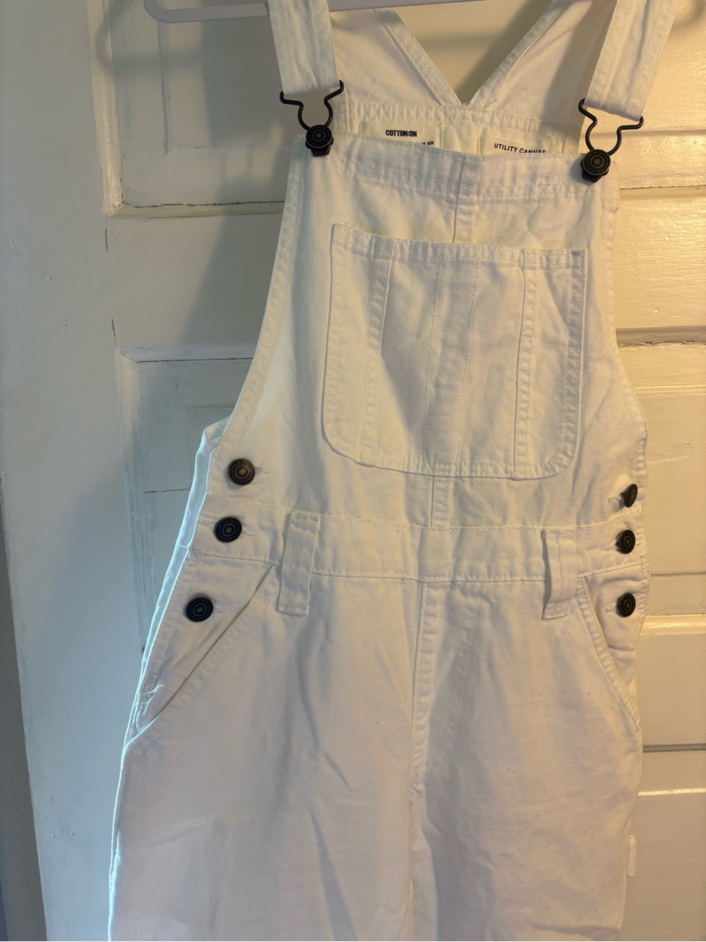 Cotton On Cream Wide-Leg Denim Overalls - Picture 6 of 9